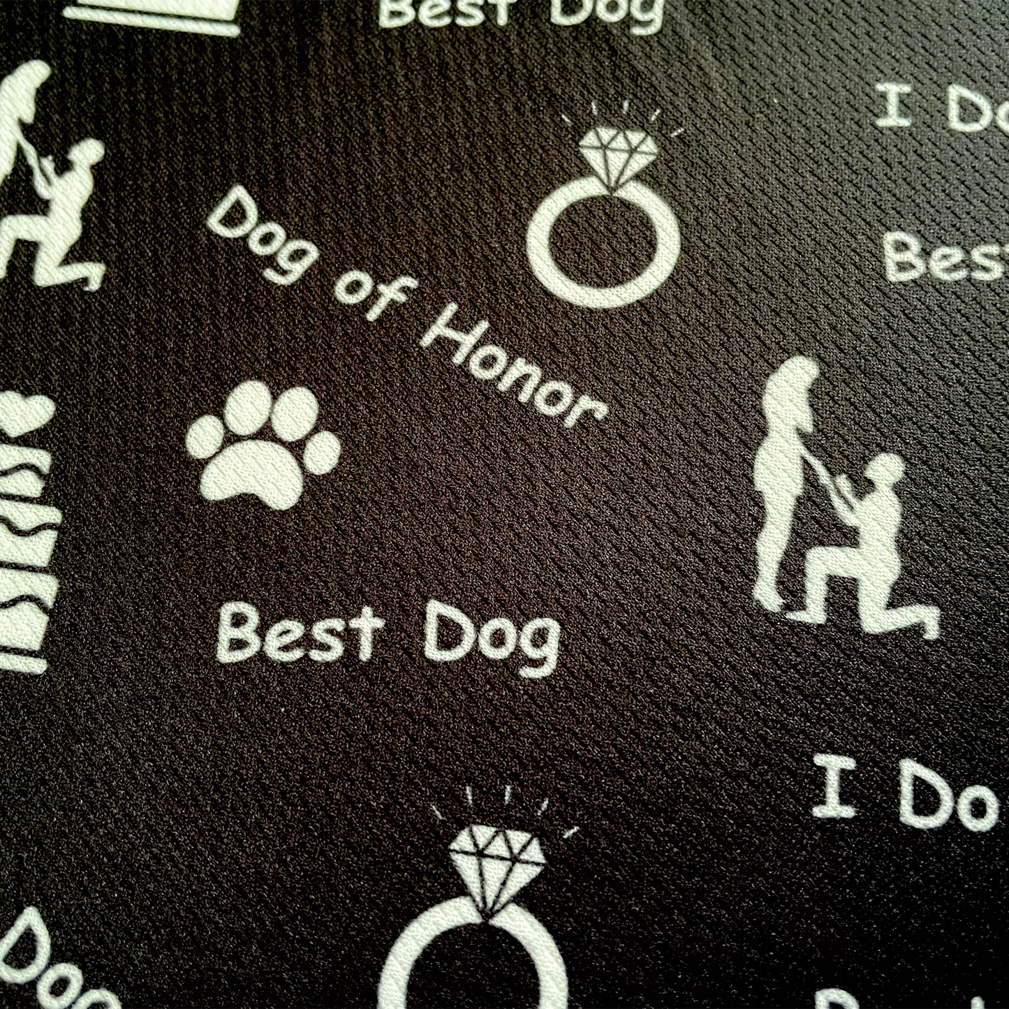 Dog of Honor Wedding Black Tie On Dog Bandana